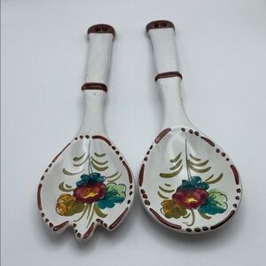 Vintage, Handmade/Painted, Ceramic Fork/Spoon, Made in Italy. Nice Wall Decor!